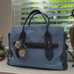 Coach Shadow Carryall slate/navy snakeskin detail